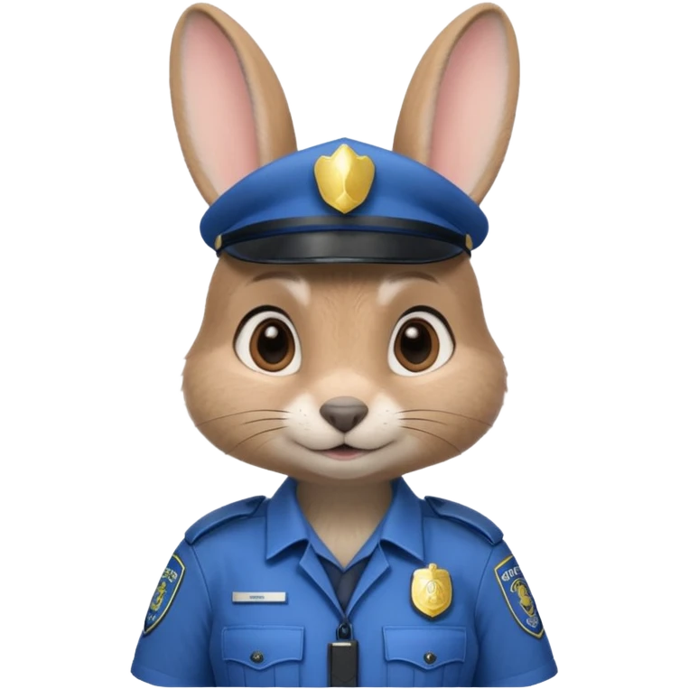 Judy Hopps (gray rabbit with police suit, without a cap) from the Zootopia Disney movie emoji
