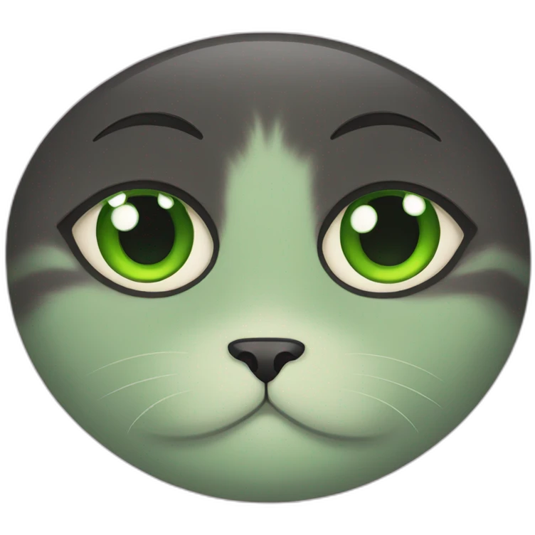 Black cat green eyes emoji