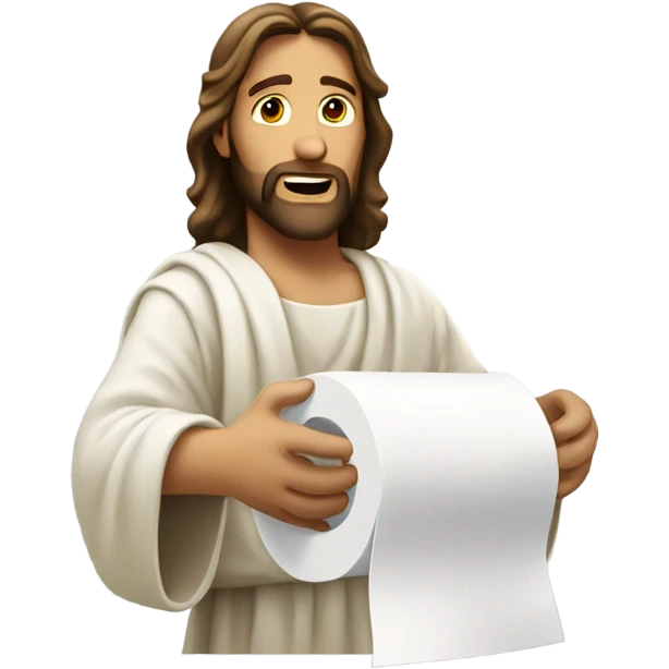 Jesus performing a miracle toilet paper emoji