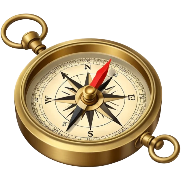 Travel compass pointing to adventure emoji