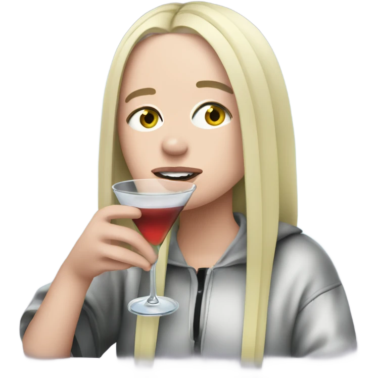 billie eilish drinking martini  emoji