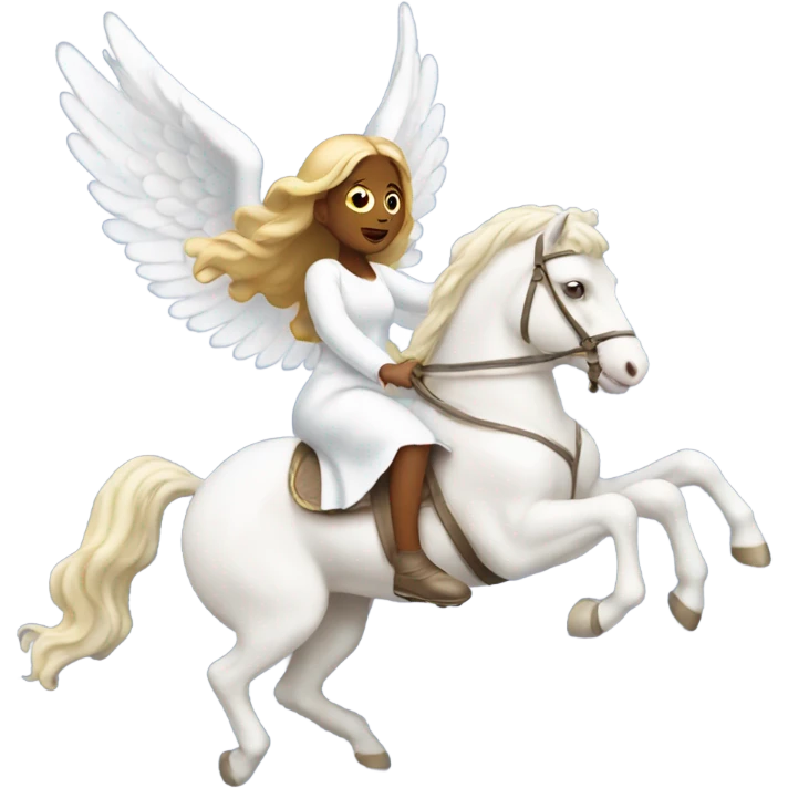 angelic woman riding on white worse  emoji
