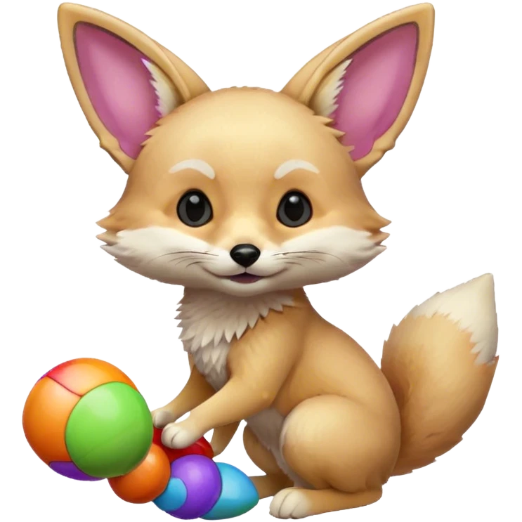 fennec playing with toys  emoji