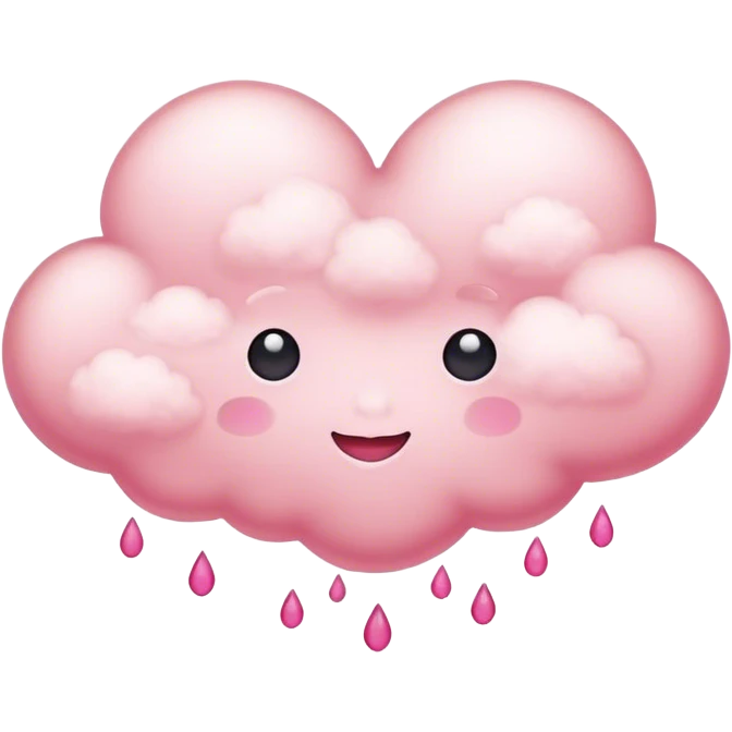 pink heart + cloud emoji