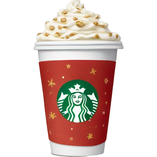 Starbucks cup in Christmas morning  emoji