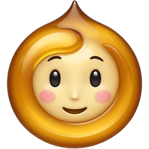 small swirl of pale golden syrup, glossy and thick, no face, no jar or extras, soft lighting, subtle shadows, emoji scale emoji
