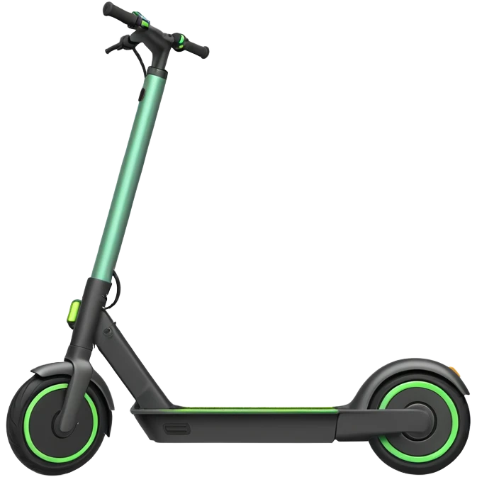 A green Ninebot Max kick-scooter emoji with a black base and black wheels emoji