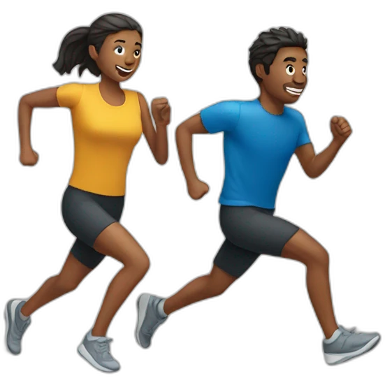 Two people running emoji