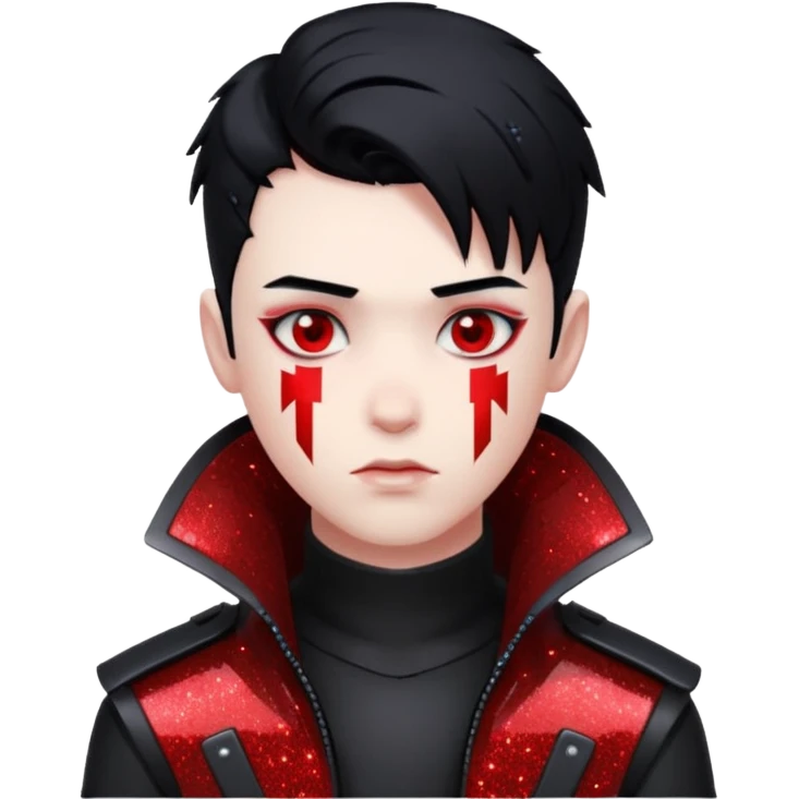 red glitter cyberpunk boy emoji