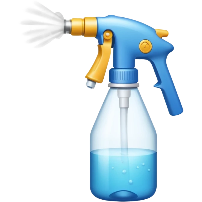 Clear spray bottle spraying like if someone was spraying a pet emoji