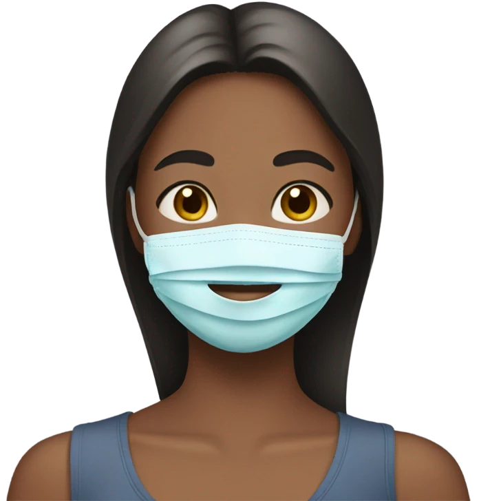 clean girl with face mask and pretty emoji
