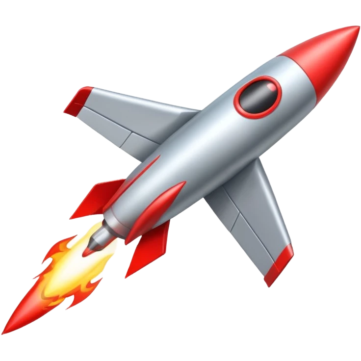 a missile with a red tip emoji