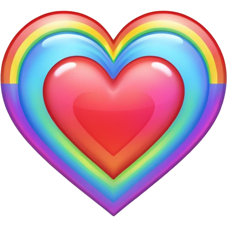 heart with holographic rainbow border emoji