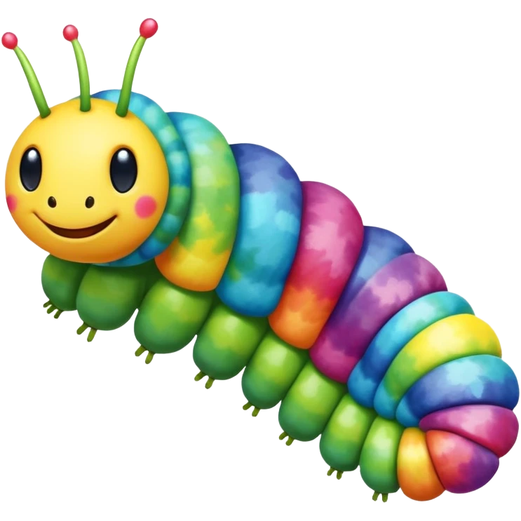 Tie dye caterpillar emoji