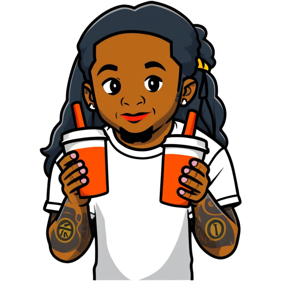 lil wayne holding two cups emoji