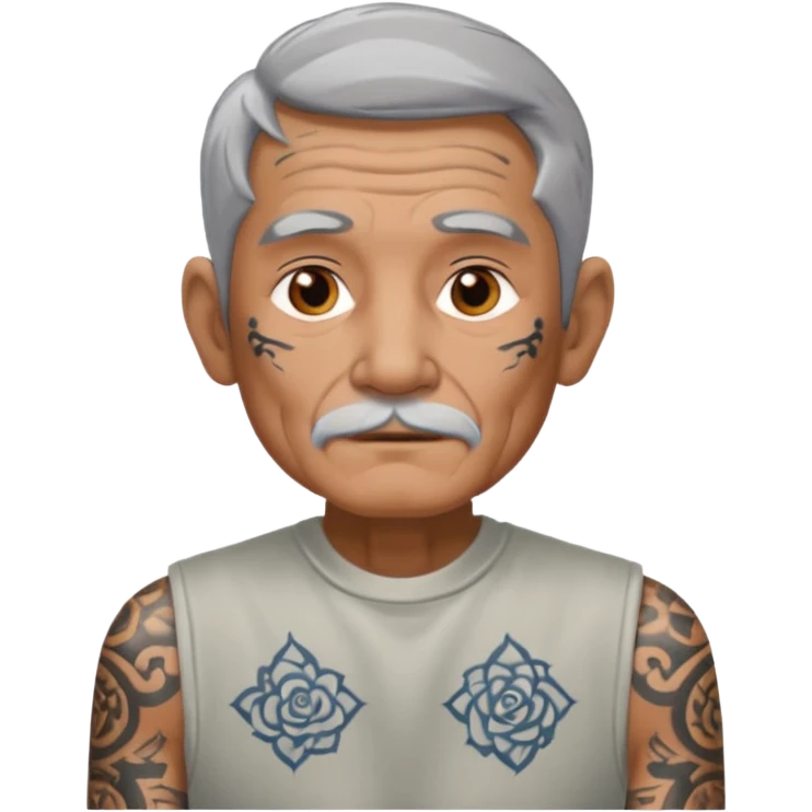 old man with lot of tattoos emoji