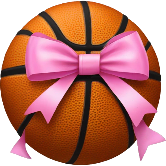 Basketball with a pink bow on it  emoji