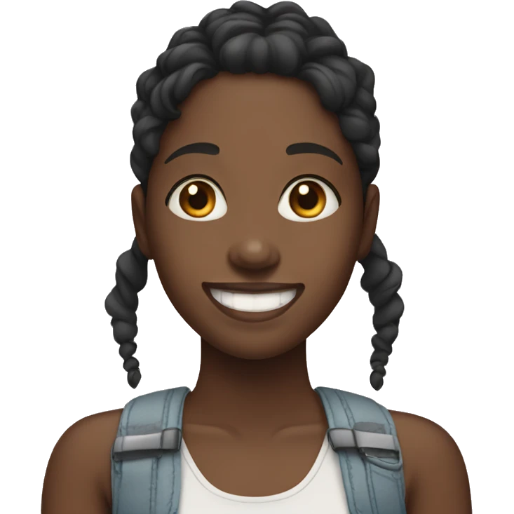 Black girl with braces smiling  emoji