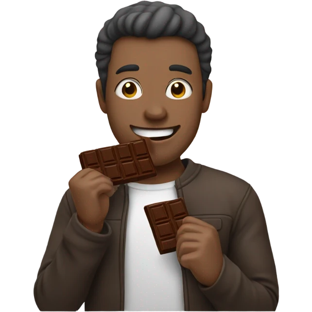 Guy eating chocolate bar emoji