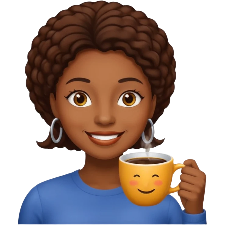 Black woman drinking coffee  emoji
