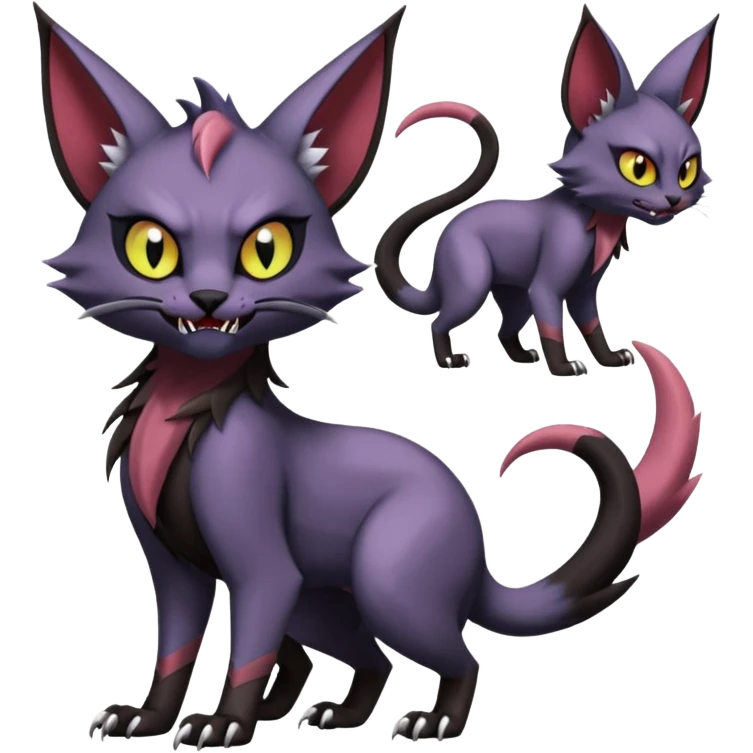 dark edgy dull pointy edgy Noivern-Noibat-Purloin-Torracat-Lykoi-Caracal-cat-Fakemon-fusion-hybrid-creature emoji