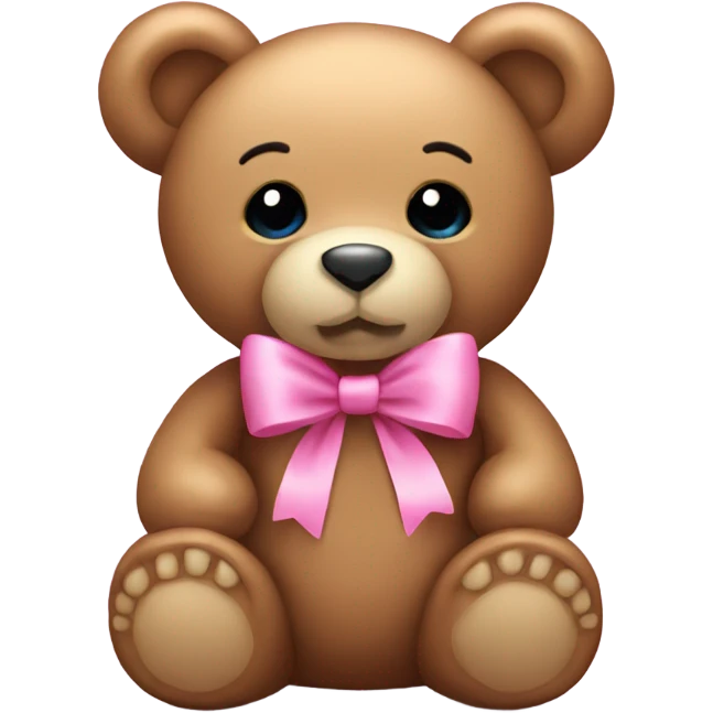 teddy bear with pink bow emoji