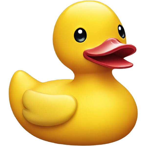 side view of yellow rubber duck emoji