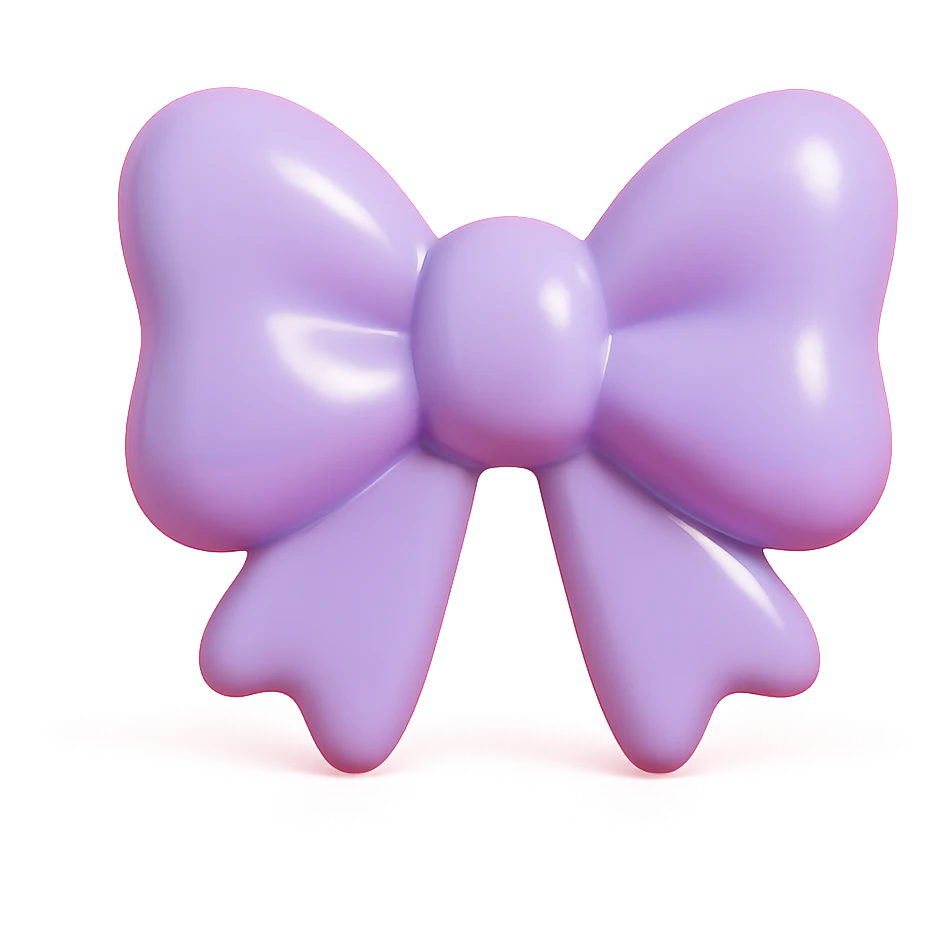 stylized lavender bow with glossy vinyl finish emoji