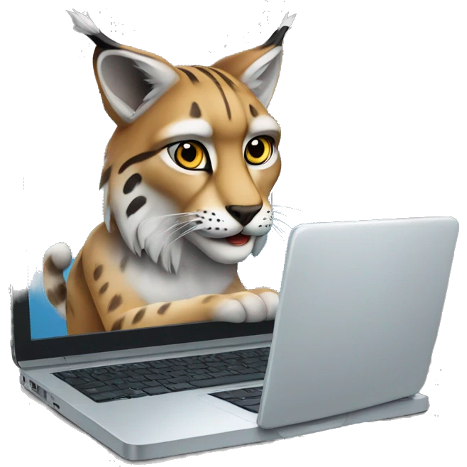 A lynx with a laptop emoji