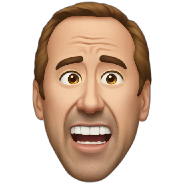 Nicolas Cage peeling off his own face emoji