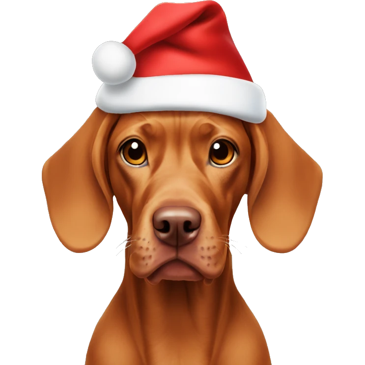 Vizsla in Santa hat emoji