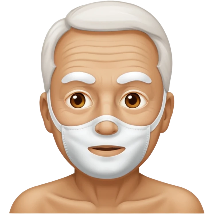 old man with beauty mask all over the face  emoji