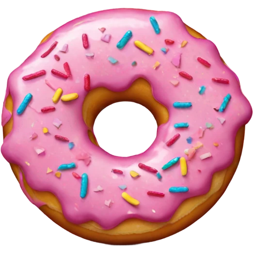 Hint pink donut with glitter and sprinkles  emoji
