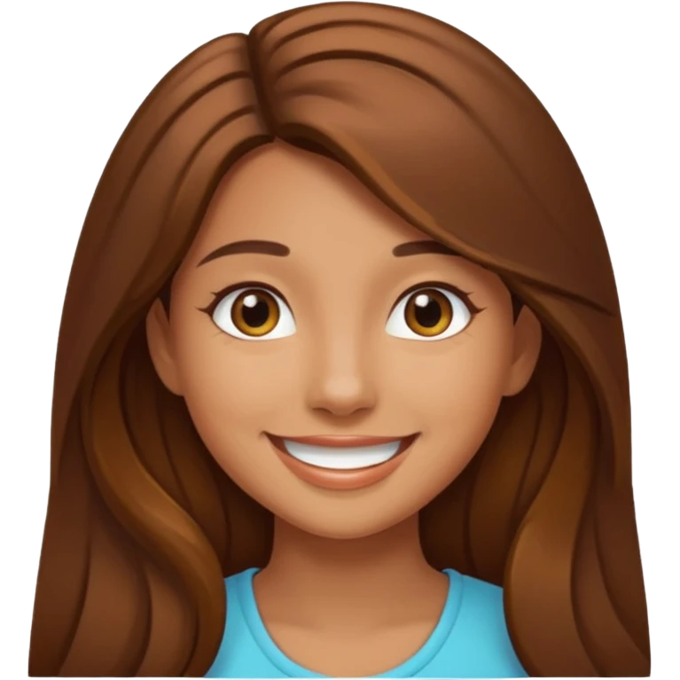 chica de cabello un poco largo color cafe , piel morena emoji