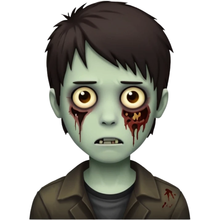 boy zombie with darkish brown hair emo emoji