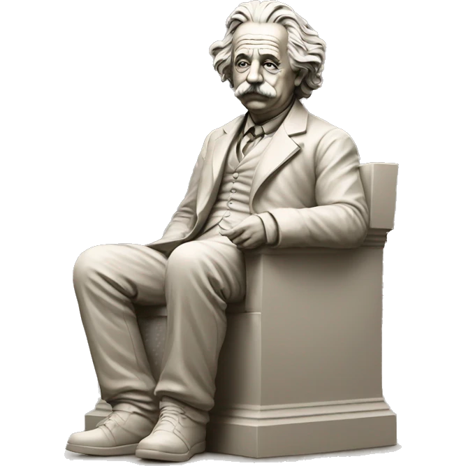 sitting philosopher-statue as albert einstein emoji