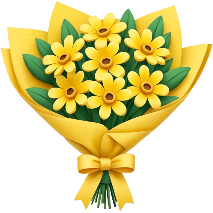 Bouquet Flower Wrap yellow emoji