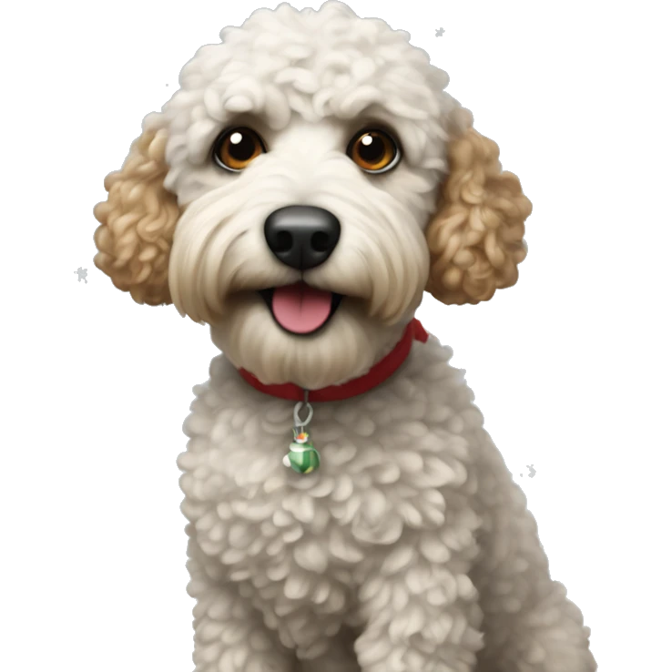 Realistic Pudel christmas  emoji