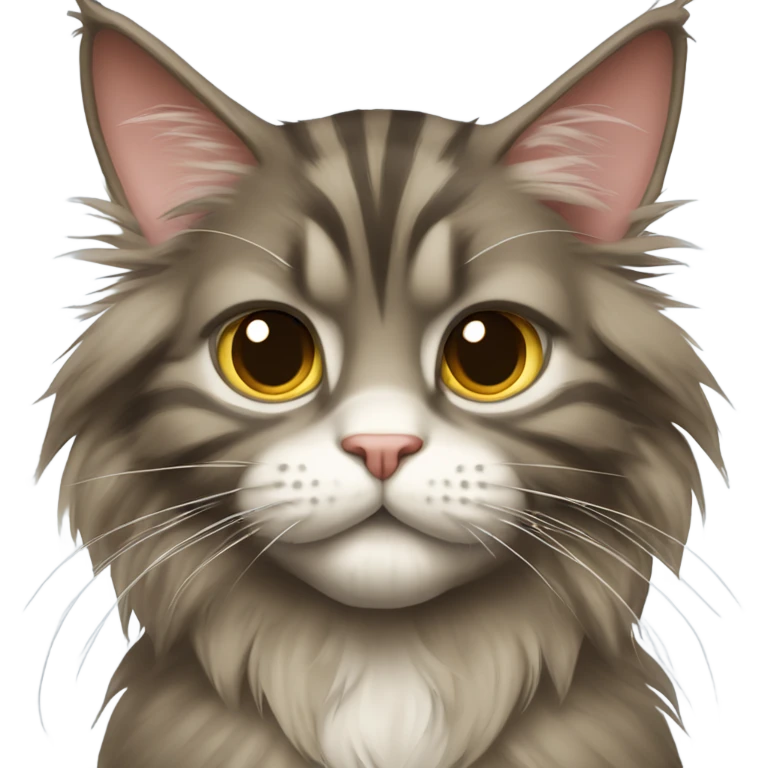 Maine Coon cat shows thumbs down emoji