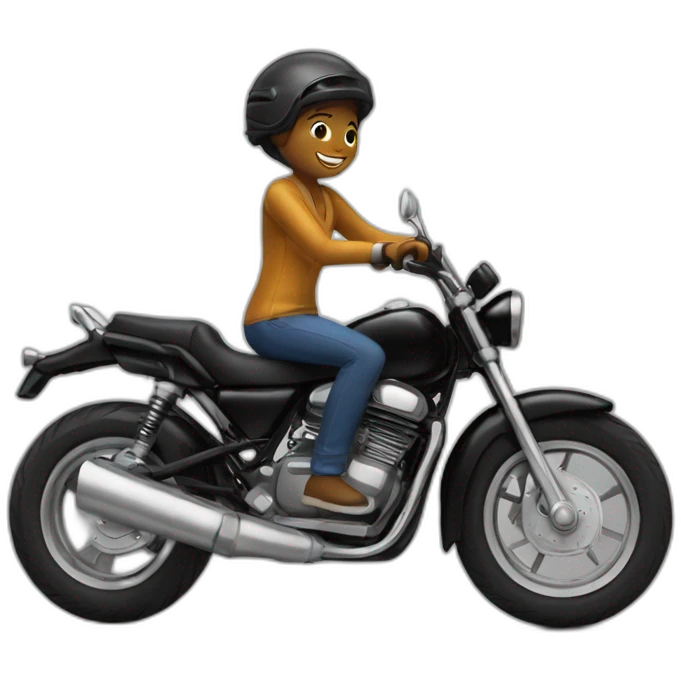Garçon + fille sur une moto duccati noire emoji