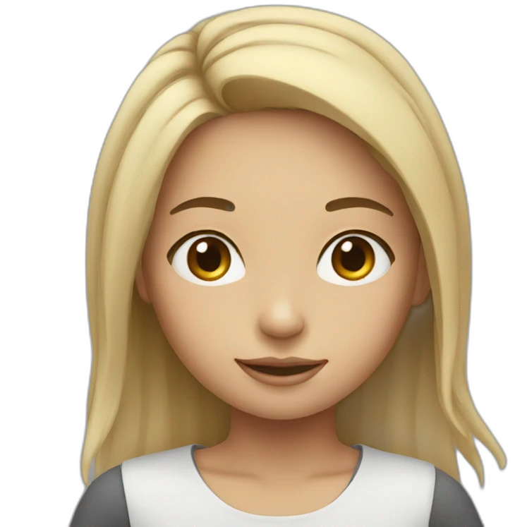 Girl with AI emoji