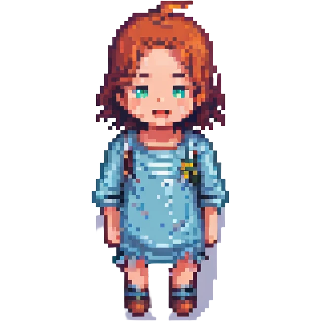 a drooling dumb person, pixel art style emoji