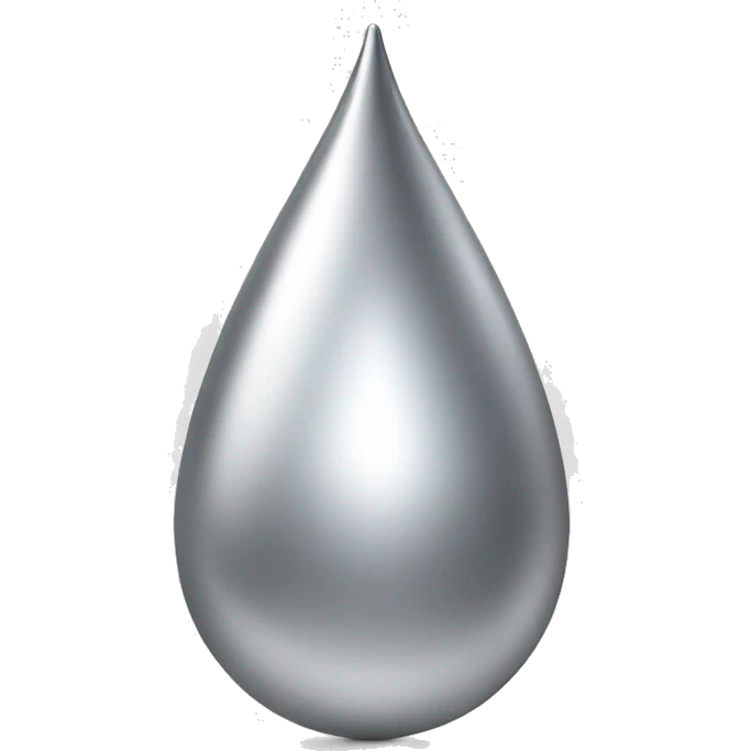 silver teardrop with a base emoji