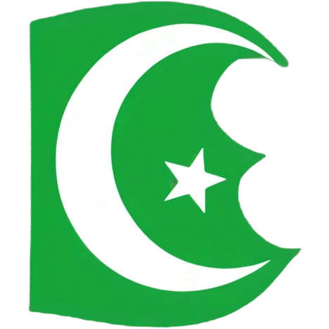 Green red flag with moon and star emoji