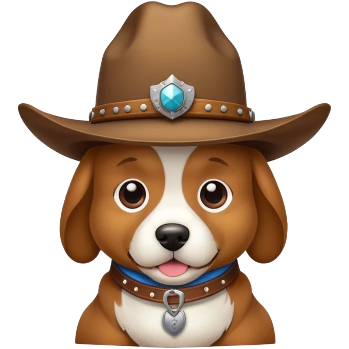 Dog wearing a cowboy hat emoji