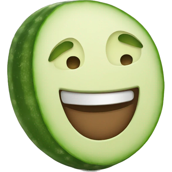 smiling emoji with cucumbers on his eyes emoji
