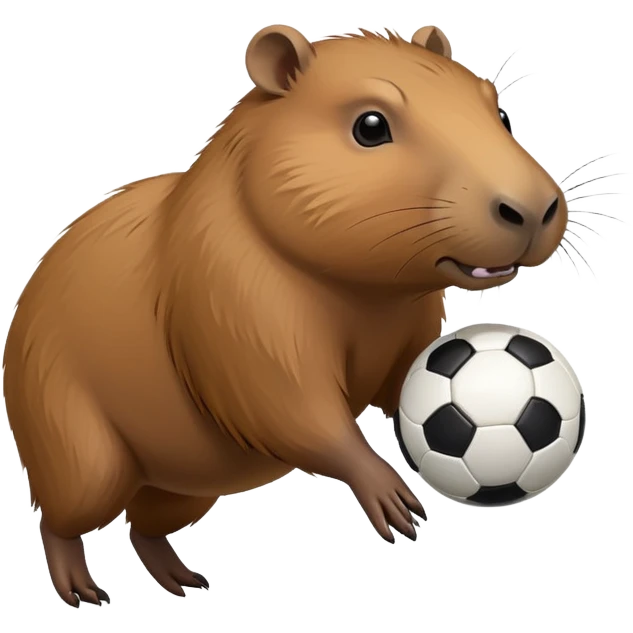 Kapibara énervé qui joue au foot emoji