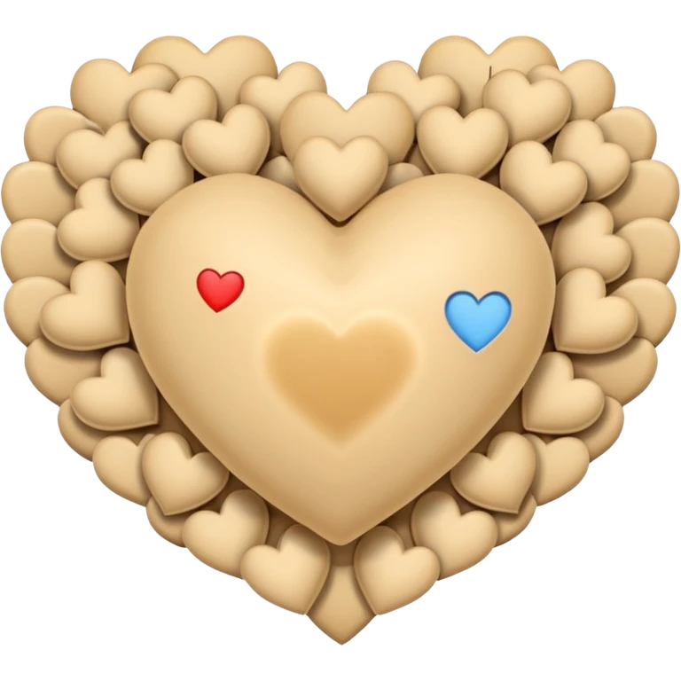 Soft beige heart with other hearts around it emoji