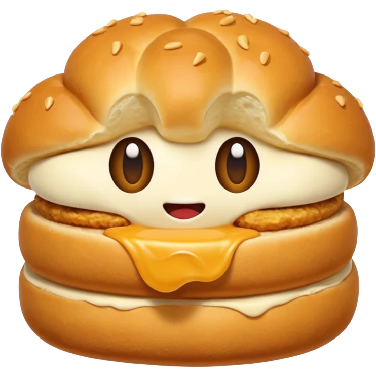 single vetkoek with a bite taken out, showing soft interior, golden brown emoji emoji