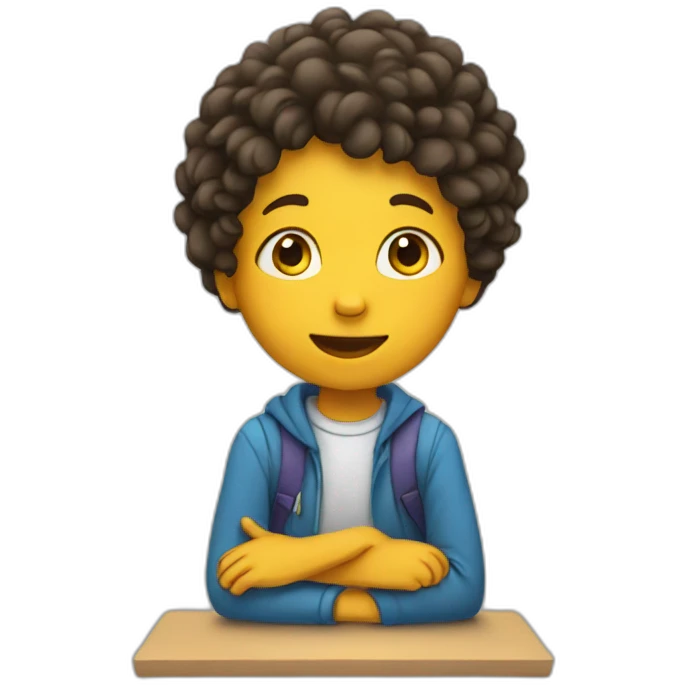 child sitting at school emoji